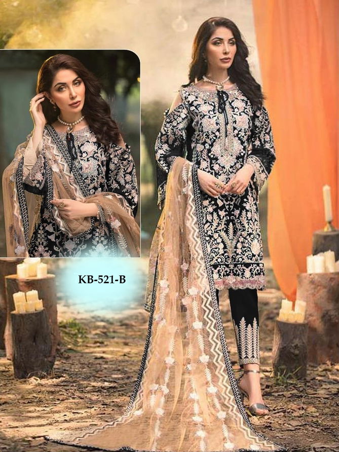 Kb Super Hit 521  Colors Latest Fancy Designer Festive Wear Heavy Faux Georgette Pakistani Salwar Suits Collection